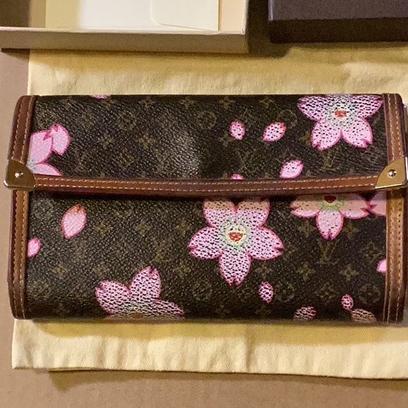 LOUIS VUITTON Porte Tresor Cherry Blossom Wallet DATE STAMPED TH0023 W/COA - Picture 8 of 9